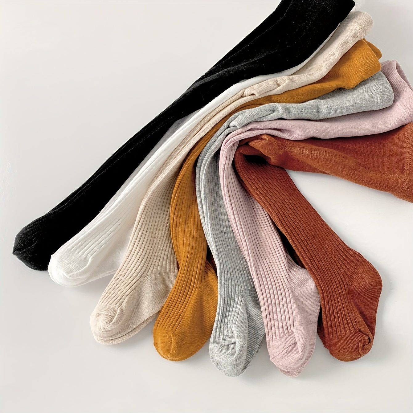 Baby Girls' Solid Color Pantyhose 7 Pairs All-Season for Dancing and Sports