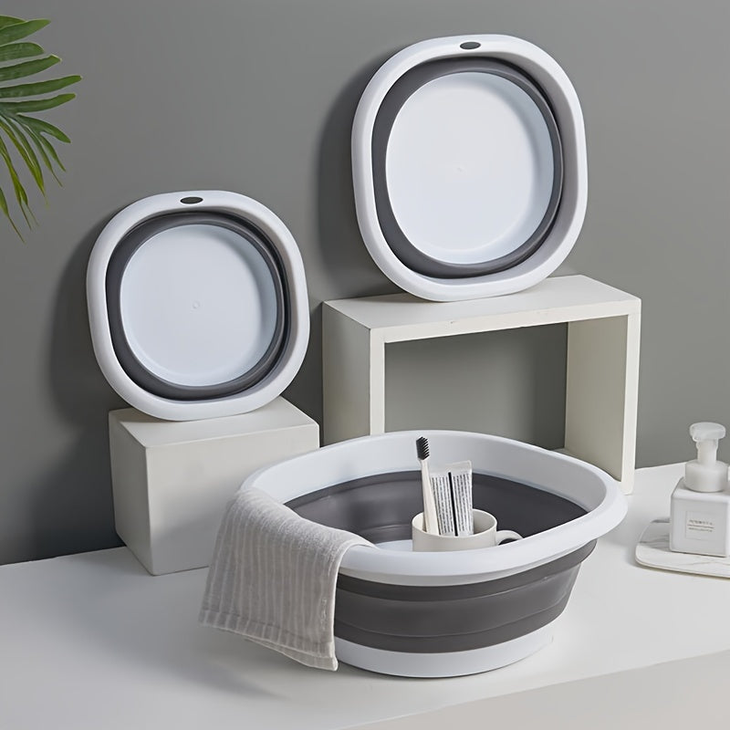 Unisex Plastic Folding Foot Bath Basin Portable Padded Foot Soak Tub