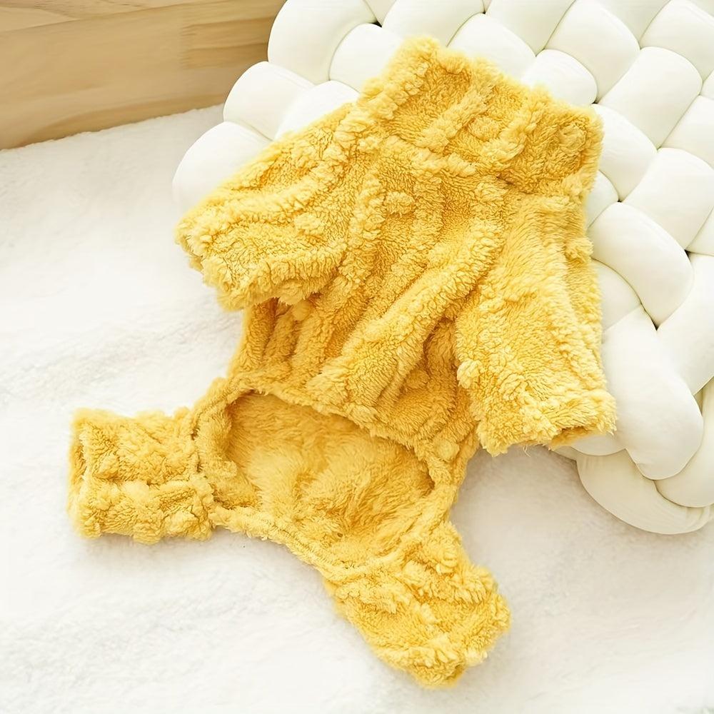 Костюм для собак из трикотажа на все сезоны для маленьких и средних питомцев, тёплый плюшевый полиэстер, пуловер