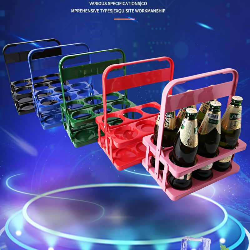 Portable Collapsible Plastic Beer Carrier for 6 Bottles for Bars Picnics and Catering