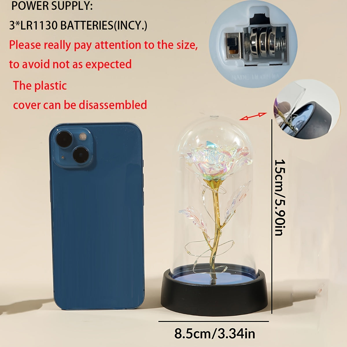 Rang-barang gül gulchambar kechqurun chiroqi, juftlar uchun stol bezaklari, batareyali ishlaydi