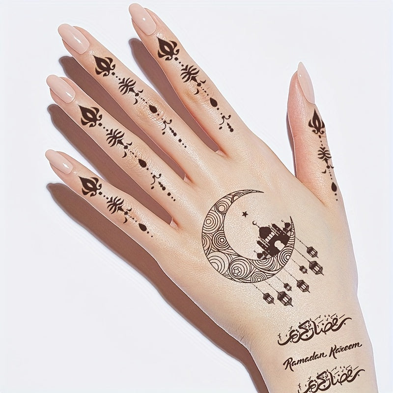 10 Sheets Ramadan Temporary Tattoos for Men and Women Eid Al-Fitr Body Art