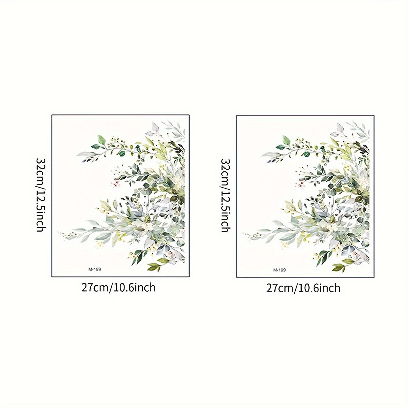 Set of 2 Waterproof Plant-Themed Toilet Stickers for Bathroom Decoration 26.92x31.75cm