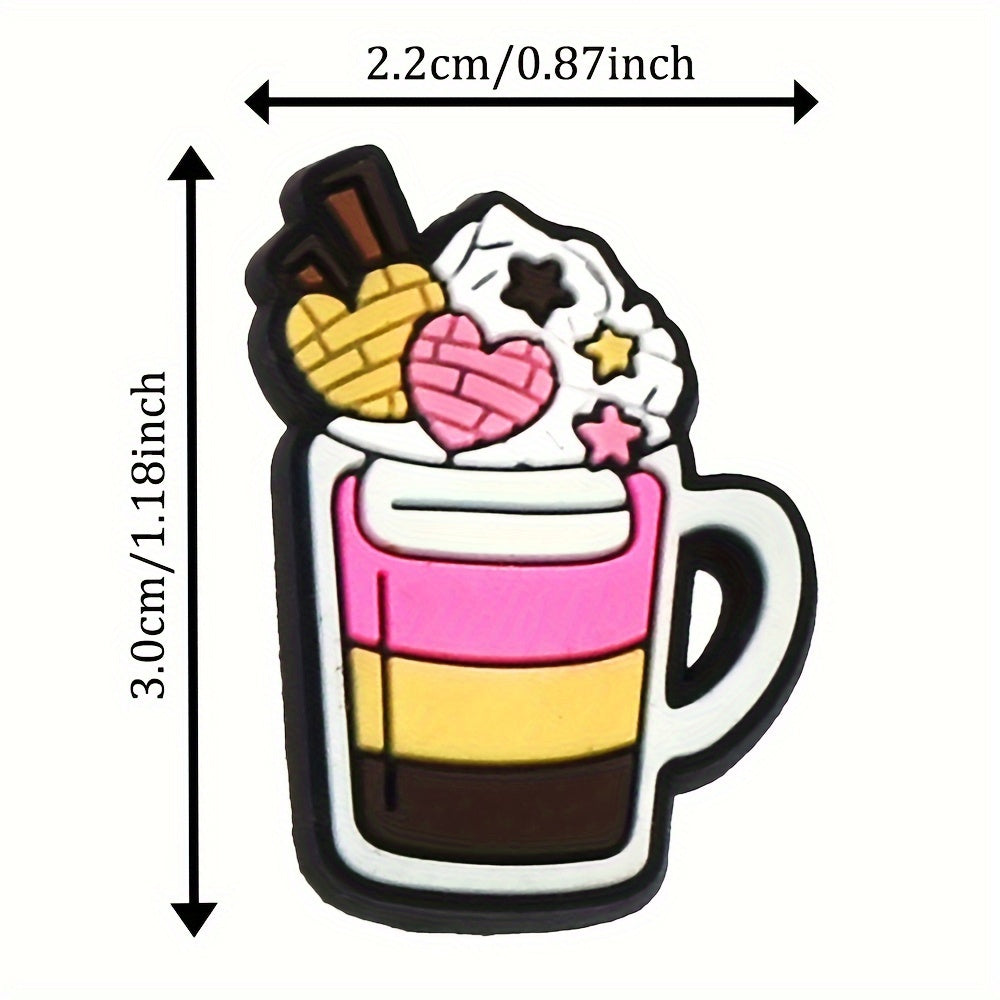 35pcs Colorful Plastic Shoe Charms Food Drink Themed Shoe Decorations