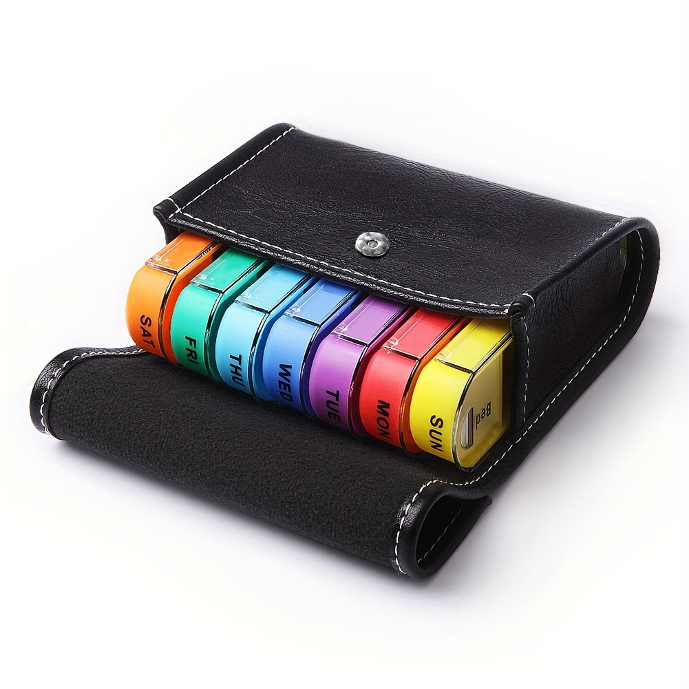 Weekly Travel Pill Organizer Case With 7 Compartments And Carrying Case