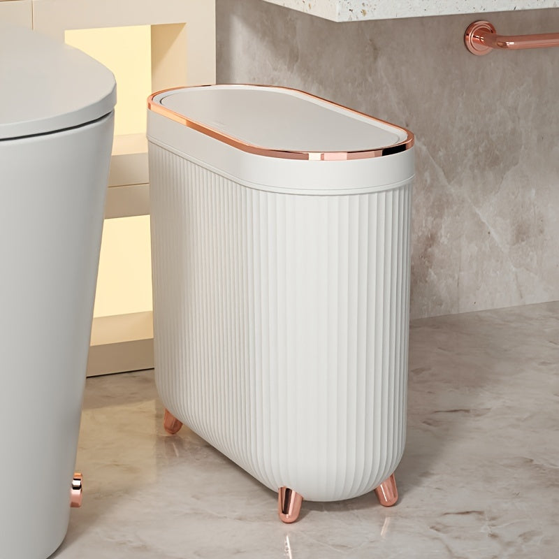 Narrow Slit Trash Can with Lid for Household and Office Use
