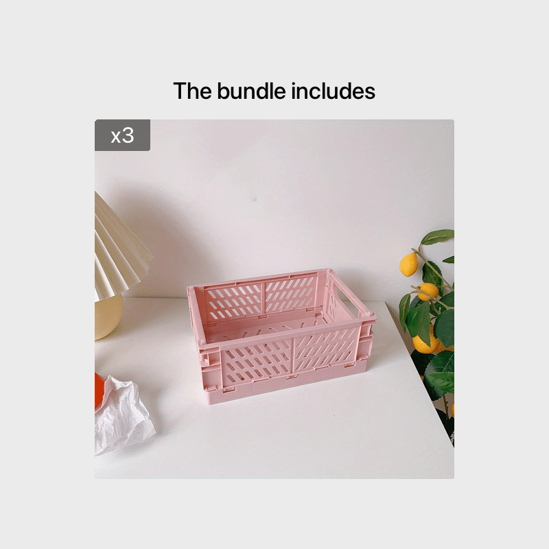 Мини-складная пластиковая коробка для хранения для организации рабочего стола и дома