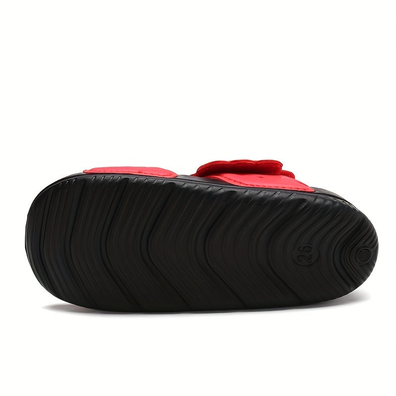 Boys' Striped Open Toe Sandals with Hook and Loop Fastener for Outdoor Activities