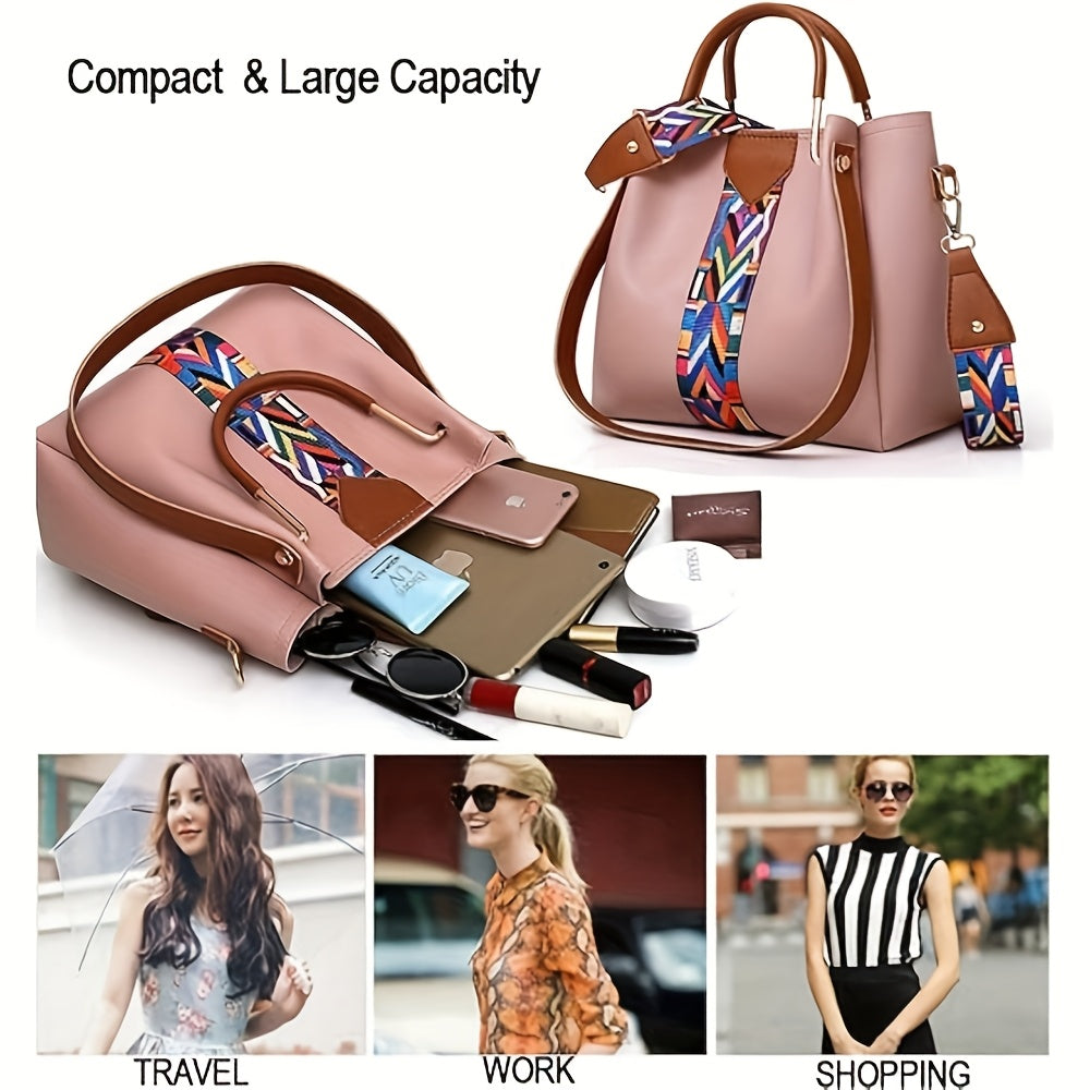 Сет из 4-х предметов дизайнерских сумок Yobenki для женщин: средняя сумка через плечо, милый кошелек, 3 сумки, подарок