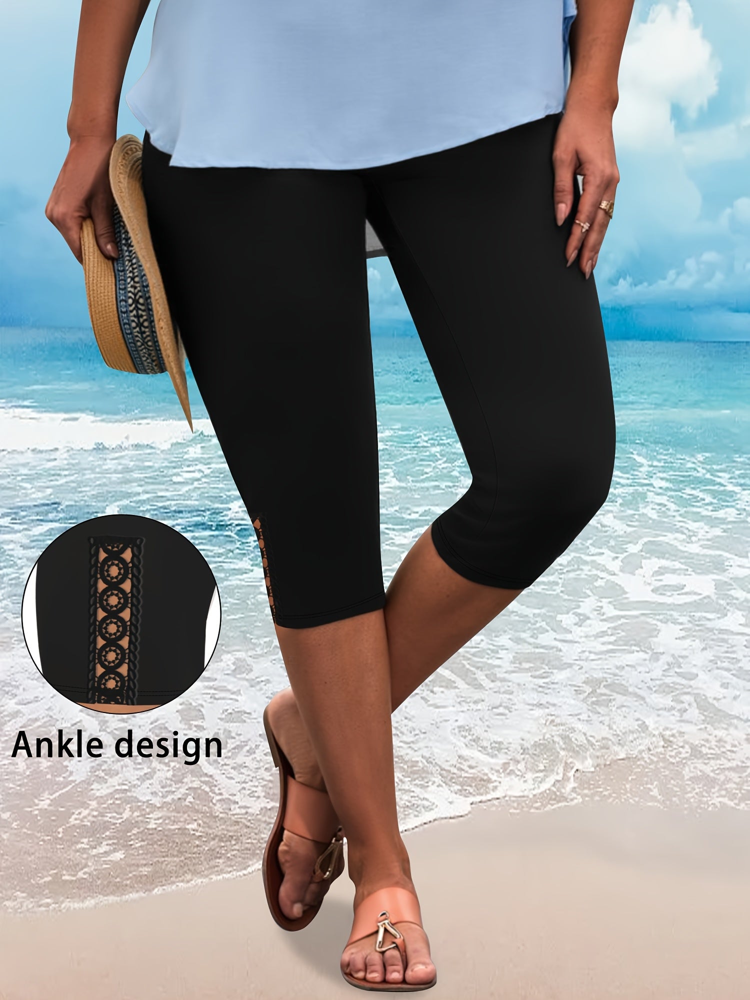 Plus Size Women's High Stretch Crotch Pants For Sports Summer New Arrival