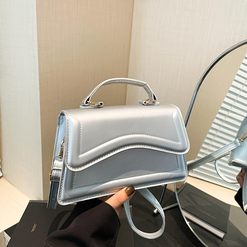 Mini Women's Solid Color PU Shoulder Bag with Crossbody Strap
