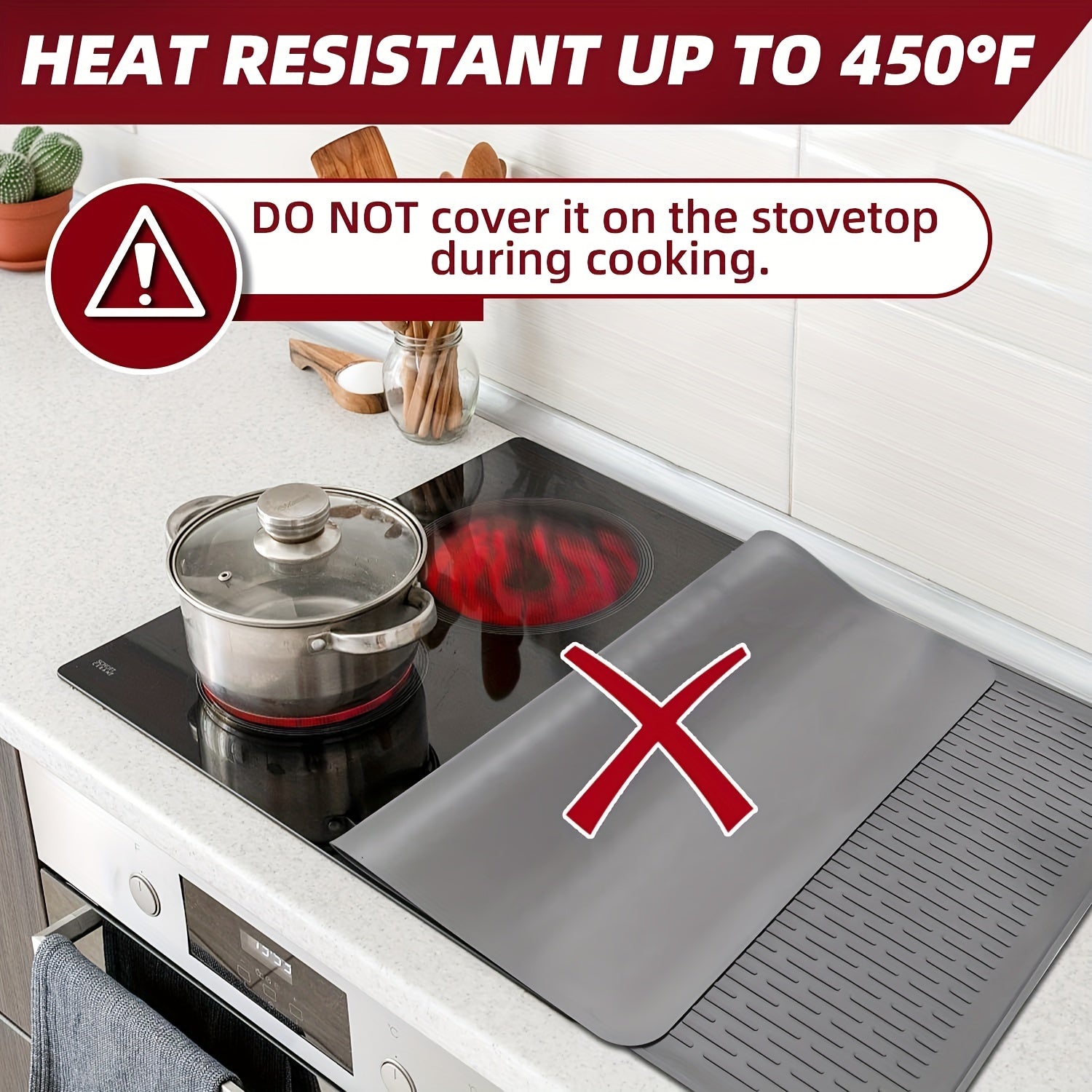 Cubierta de silicona para estufa antideslizante y resistente al calor 71cm x 51cm para cocinas eléctricas y de inducción