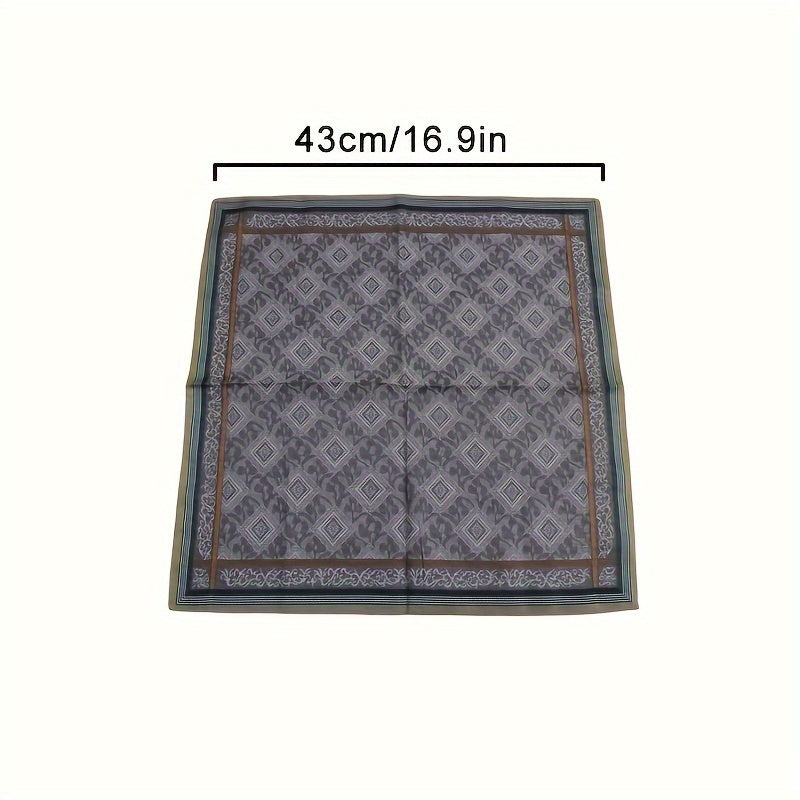 Set of 3 Men's Cotton Jacquard Handkerchiefs Soft Absorbent for Daily Use