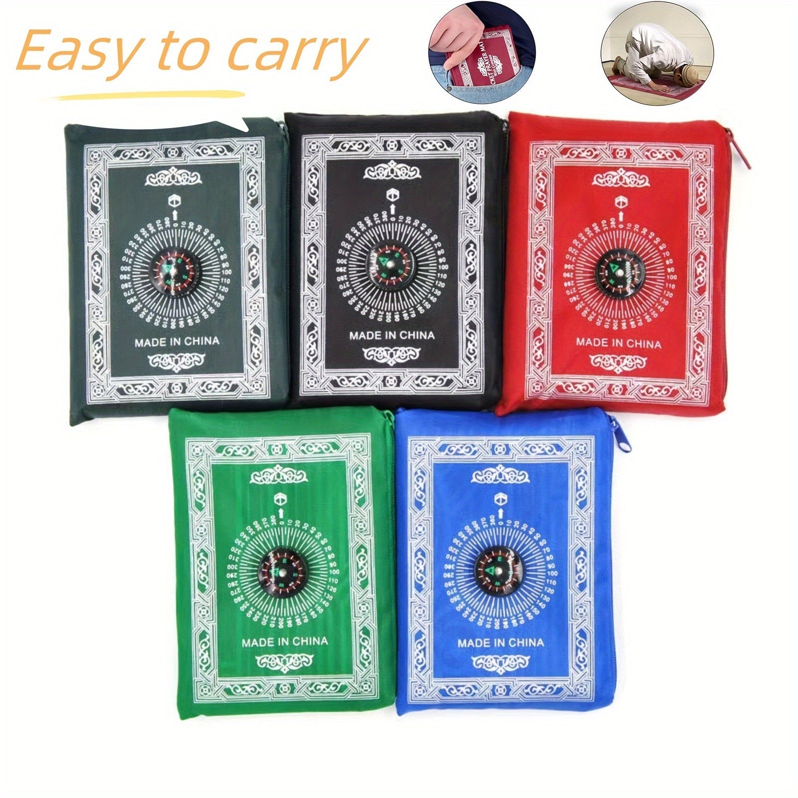 Sayohat uchun duoda mato, suv o'tkazmaydigan polyester, portativ, ichki kompas bilan