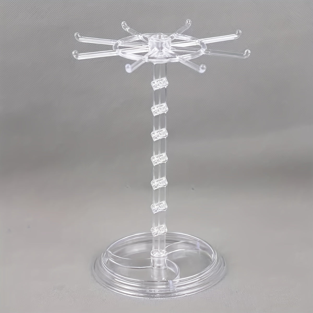 2-Layer Rotatable Storage Rack with 16 Hooks for Keys Jewelry and Accessories