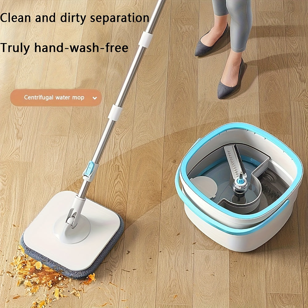Spin Mop and Bucket Set with Reusable Pads for Home and Office Cleaning