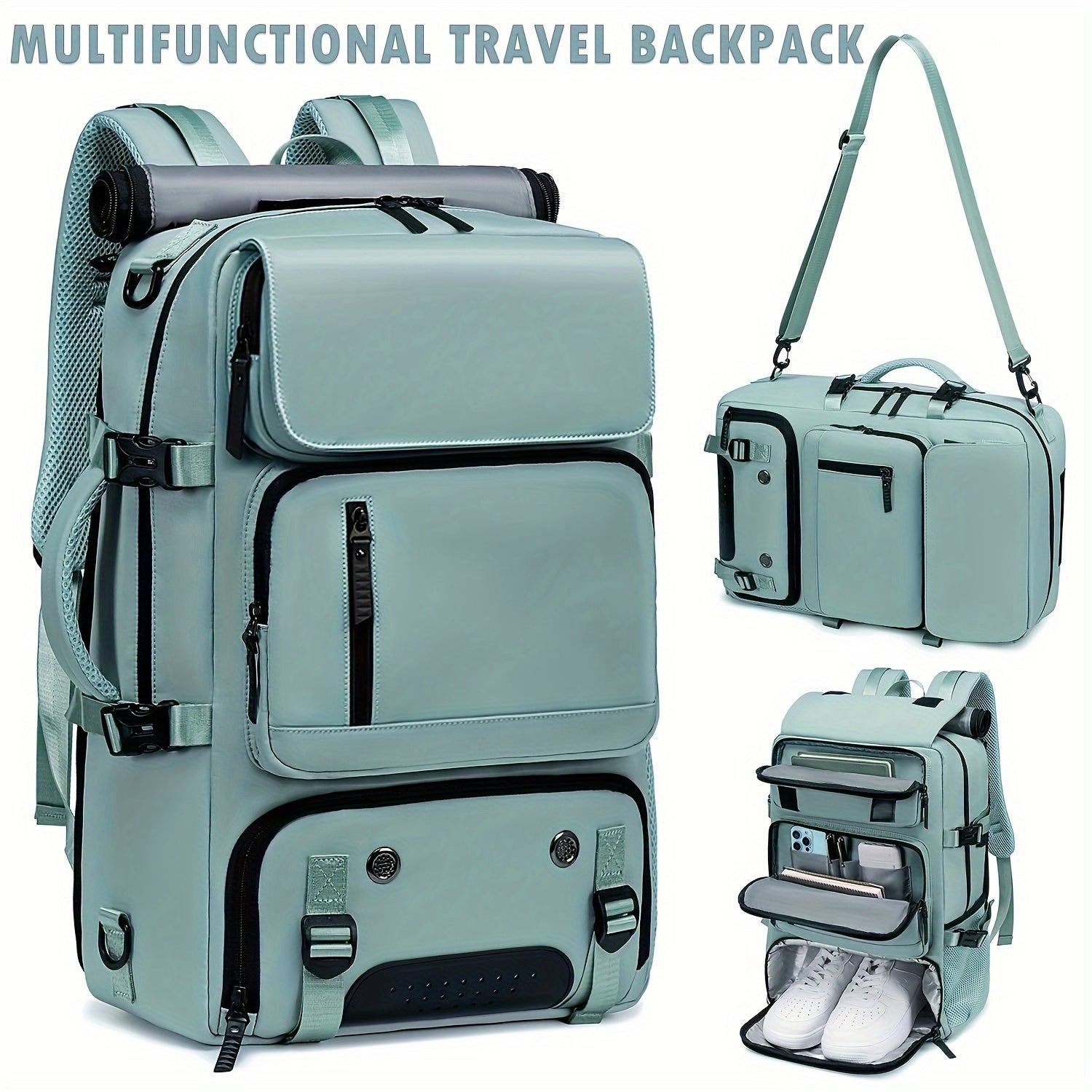 Travel Backpack with Laptop Compartment USB Port Large Capacity Durable Nylon