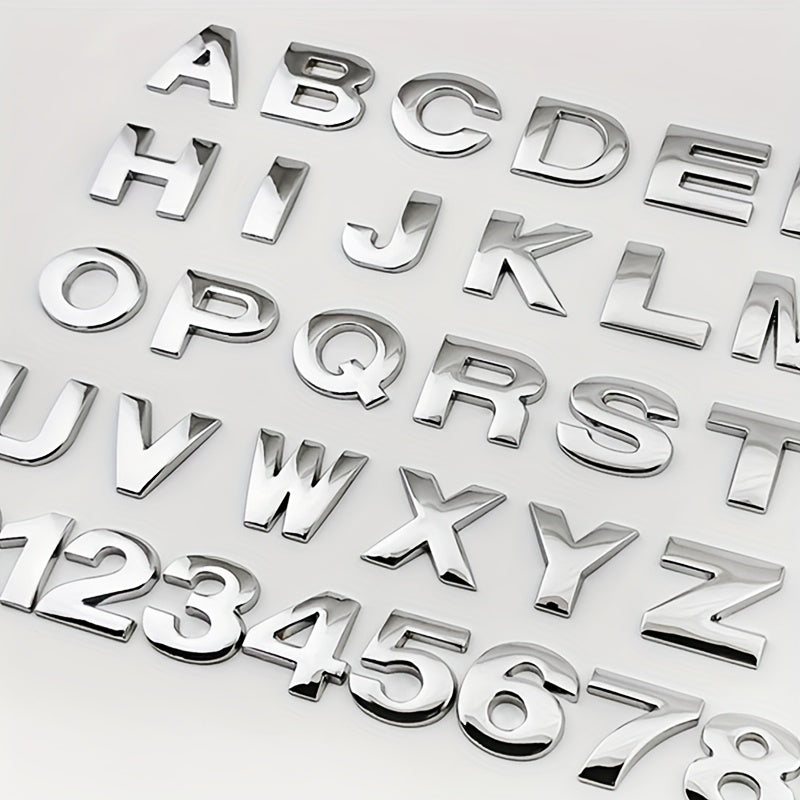 Car 3D Letter Car Stickers Metal Car Body Word Mark Silver Tail Mark