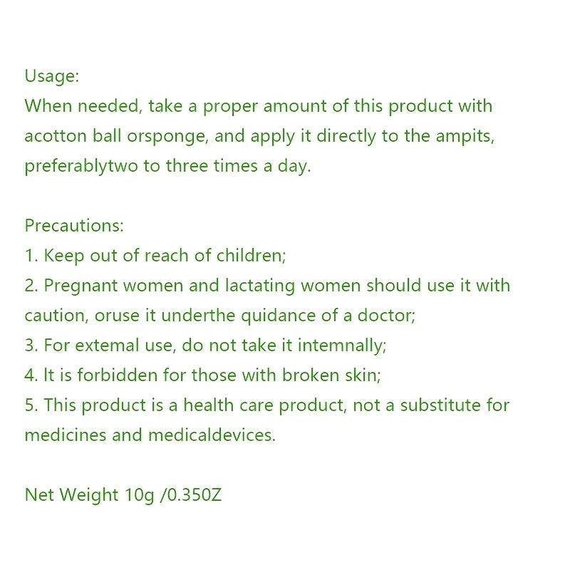 Unisex Mini Fresh Odor Cream Deodorant 10g Natural Ingredients Long-Lasting