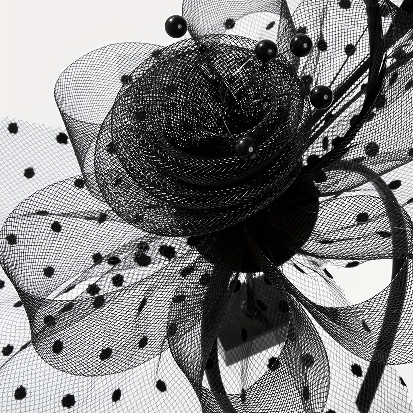 Women's Flower Mesh Faux Feather Fascinator Headband for Tea Parties and Weddings