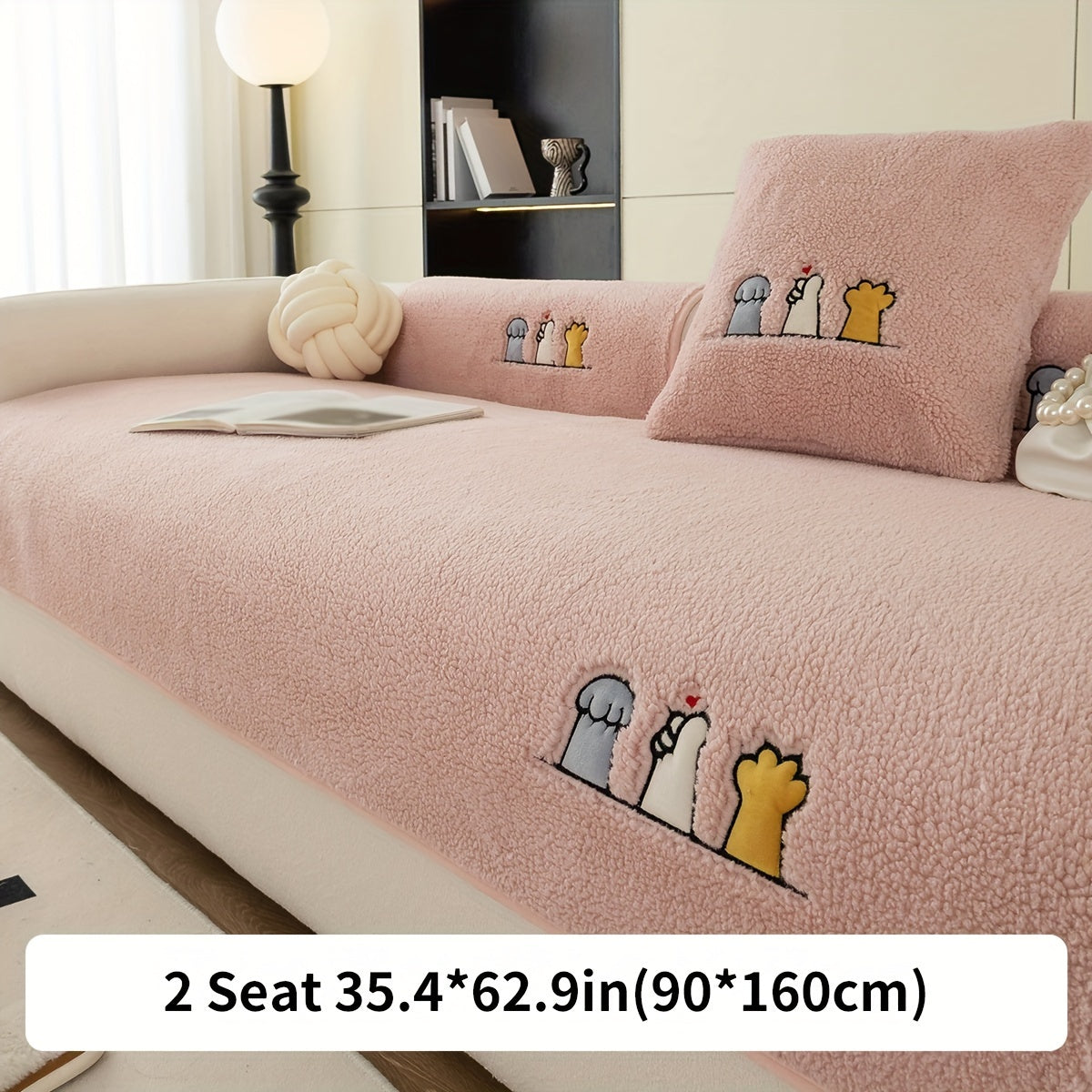 Plush Sofa Slipcover and Pillowcase Protects Furniture in Any Room