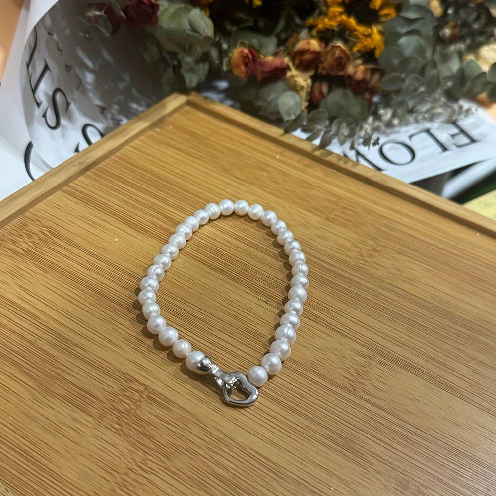 Freshwater Pearl Bracelet and Necklace Set for Women Elegant Classic Jewelry Gift