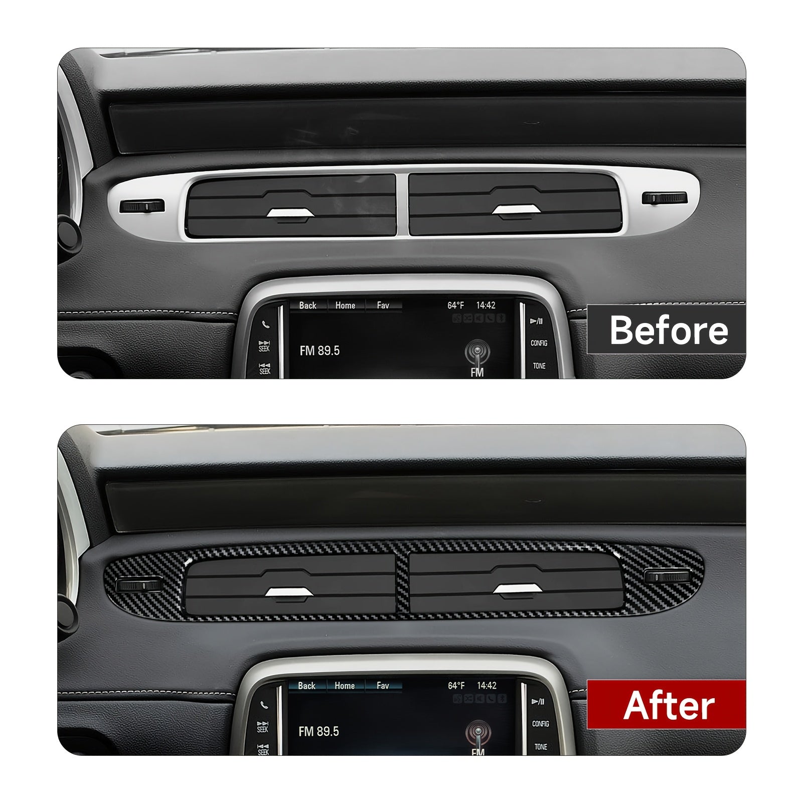 Car Interior Decor ABS Carbon Fiber Vent Sticker for Camaros 2012–2015