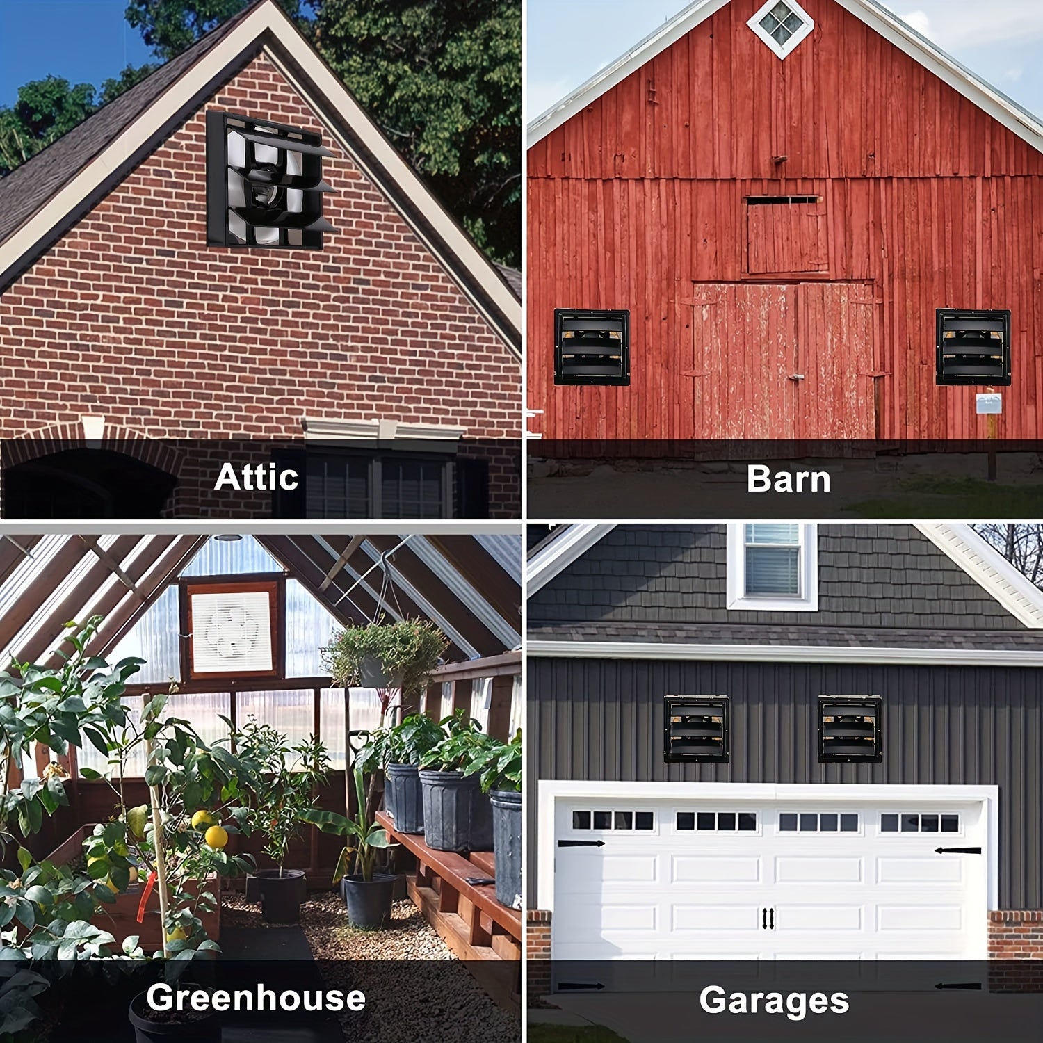 Quyosh energiyali chiqarish ventilyatori to'plami, louverli dizayni bilan, issiqxonalar, shiftdan, parranda uyalaridan, garajlardan, bog'lardan, attiklardan, fermalardan, podvallardan va RVlar uchun mos. Batareya yo'q