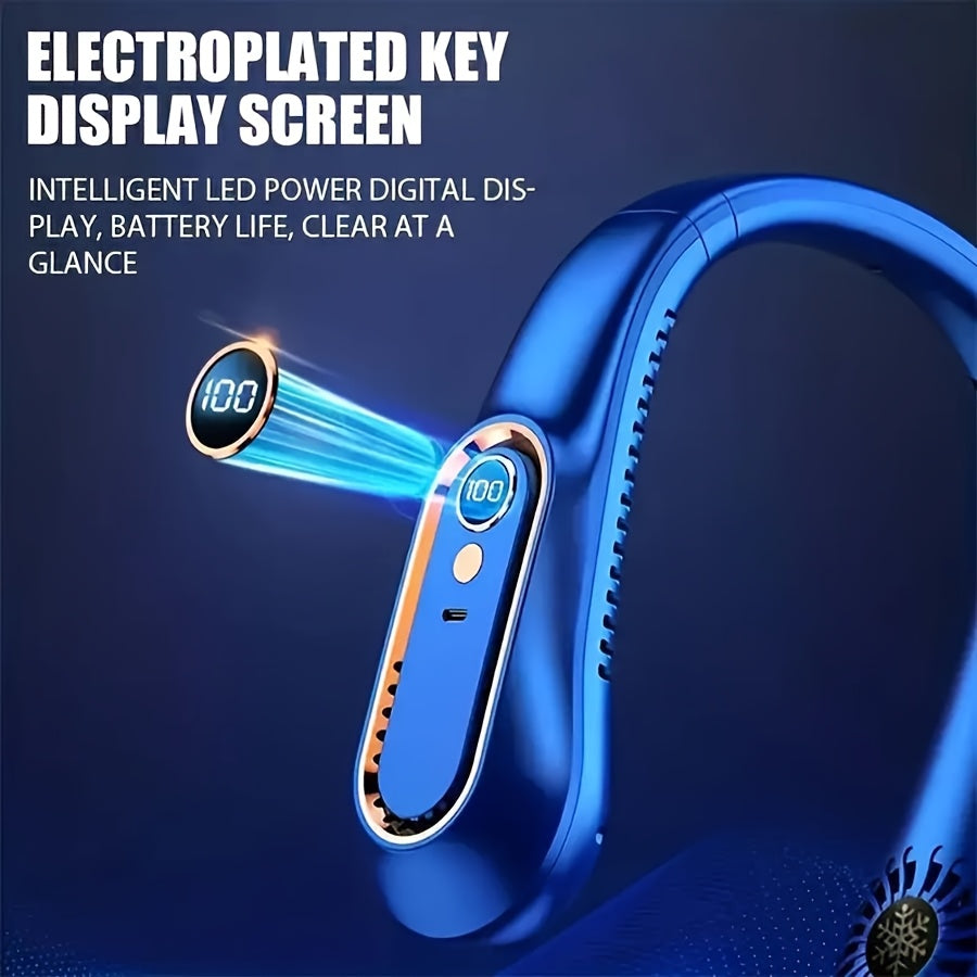 Portable Bladeless Neck Fan Rechargeable USB Indoor Outdoor Cooling
