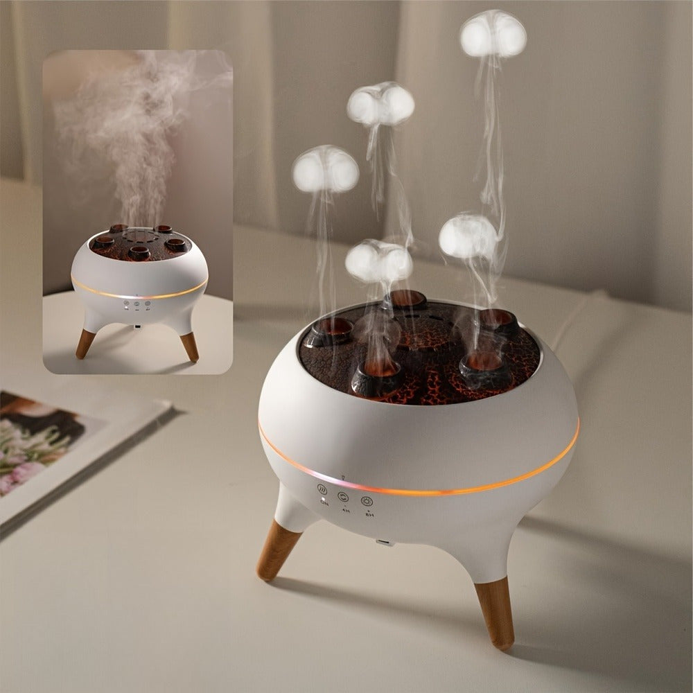 Aromatherapy Diffuser with Realistic Flame Effect Multi-Color Mist for Home Office