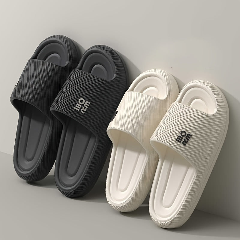 Women's Summer Slides Non-Slip EVA Sole Striped Indoor Outdoor