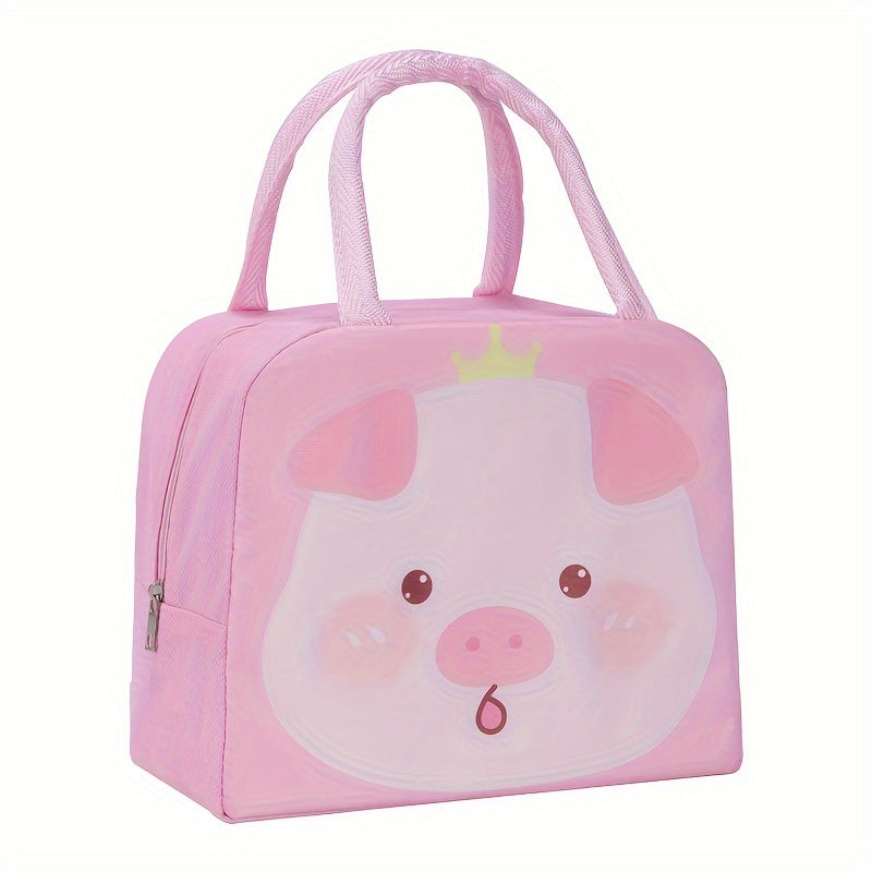 Insulated Lunch Bag Waterproof Oxford Fabric Cute Cartoon Pig Bear Dinosaur