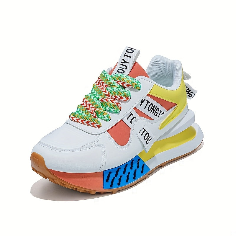 Women's Fashion Sneakers Low Top Lace-Up PU Upper Fabric Lining PVC Sole All-Season