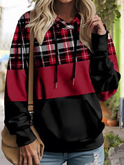 Plus Size Women's Cotton Sweatshirt With Long Sleeves Blue