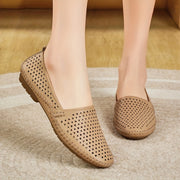 Women's Breathable Summer Slip-On Loafers Casual Round Toe Non-Slip Lightweight PU