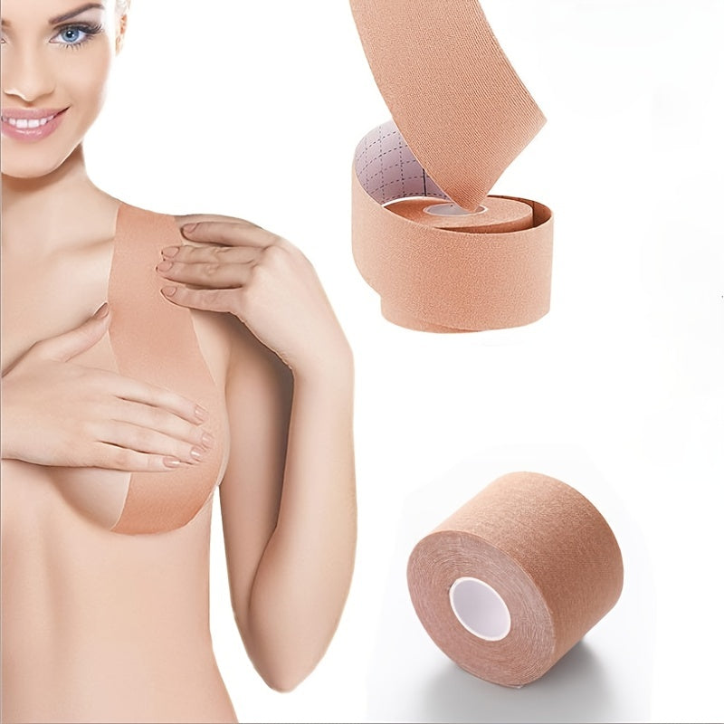 Breathable Body Tape Set with Backless Nipple Covers for A-E Cup Large Breast Support