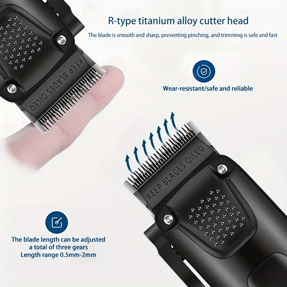 Haircutting Kit with Electric Trimmer Beard Trimmer Shaver Rechargeable Accessories