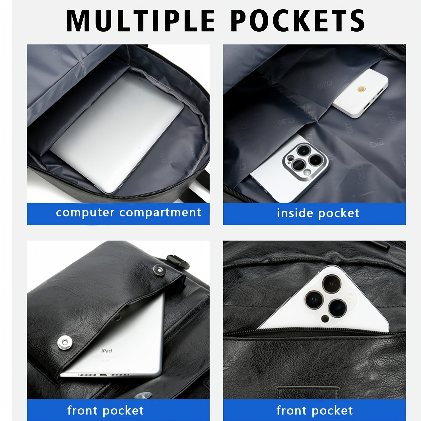 Waterproof Laptop Backpack for Men Casual Business Travel Large Capacity