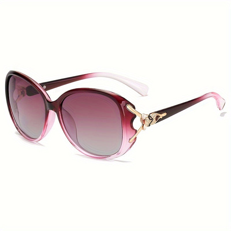 Women's Polarized Fashion Glasses Oval Frame UV Protection Rhinestone Detail