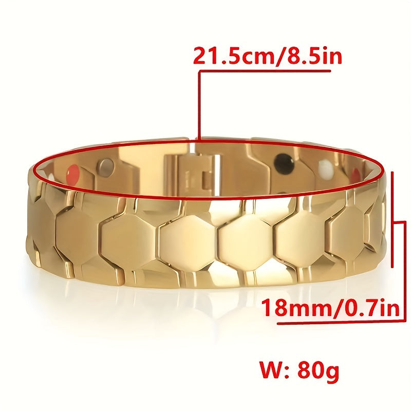 Men's Titanium Steel Magnetic Bracelet with 3500 Gauss Magnets Adjustable Stylish Gift