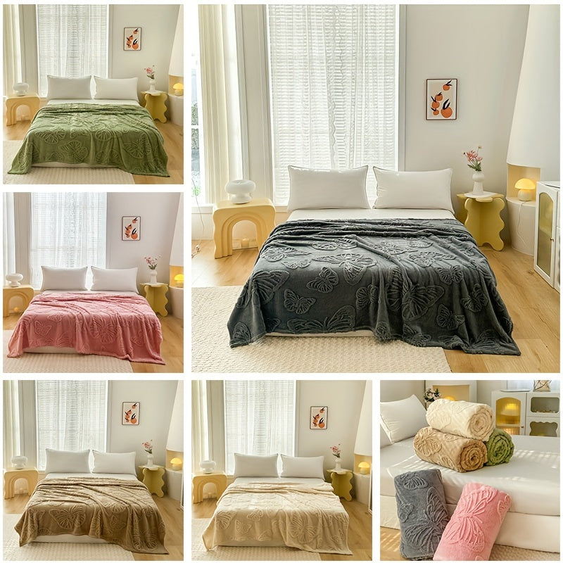 3D Butterfly Tufted Blanket for Bed Couch and Travel, Soft and Cozy
