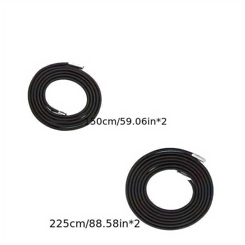 4 ta qora almashtirish tasmalari to'plami Zero Gravity stullar uchun - qattiq polyesterdan tayyorlangan, loungerlarga va bungee plyaj stullarini ta'mirlash uchun elastik iplar