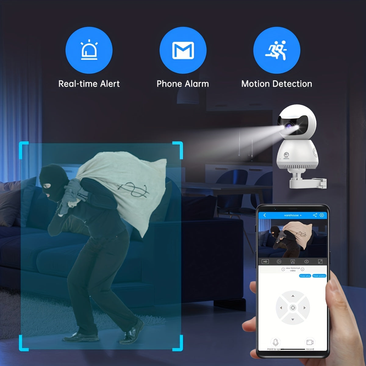 Wireless PTZ IP Camera 5G 2.4G WiFi Surveillance with Two-Way Audio Auto Tracking for Home Pets and Security