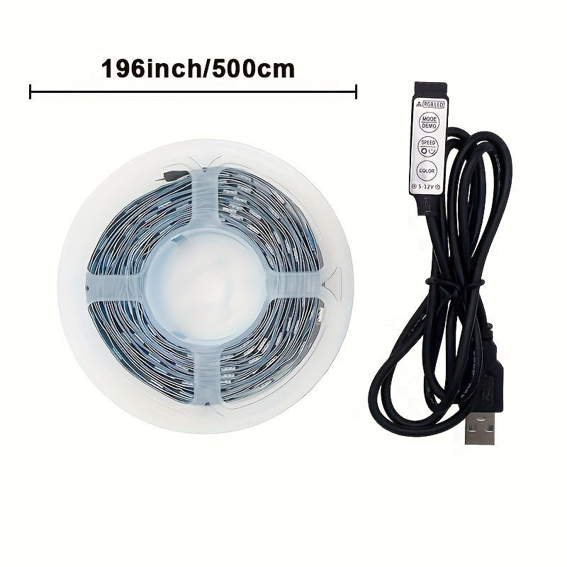 4.98m LED Backlight Strip for 55.88-165.1cm Smart TVs Dimmable RGB Color Change Dynamic Mode