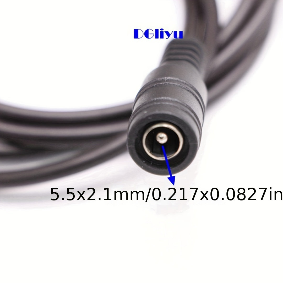 Cable de extensión de corriente continua de 5.5x2.1mm macho a hembra, aislado de PVC, para cámaras de vigilancia y iluminación LED