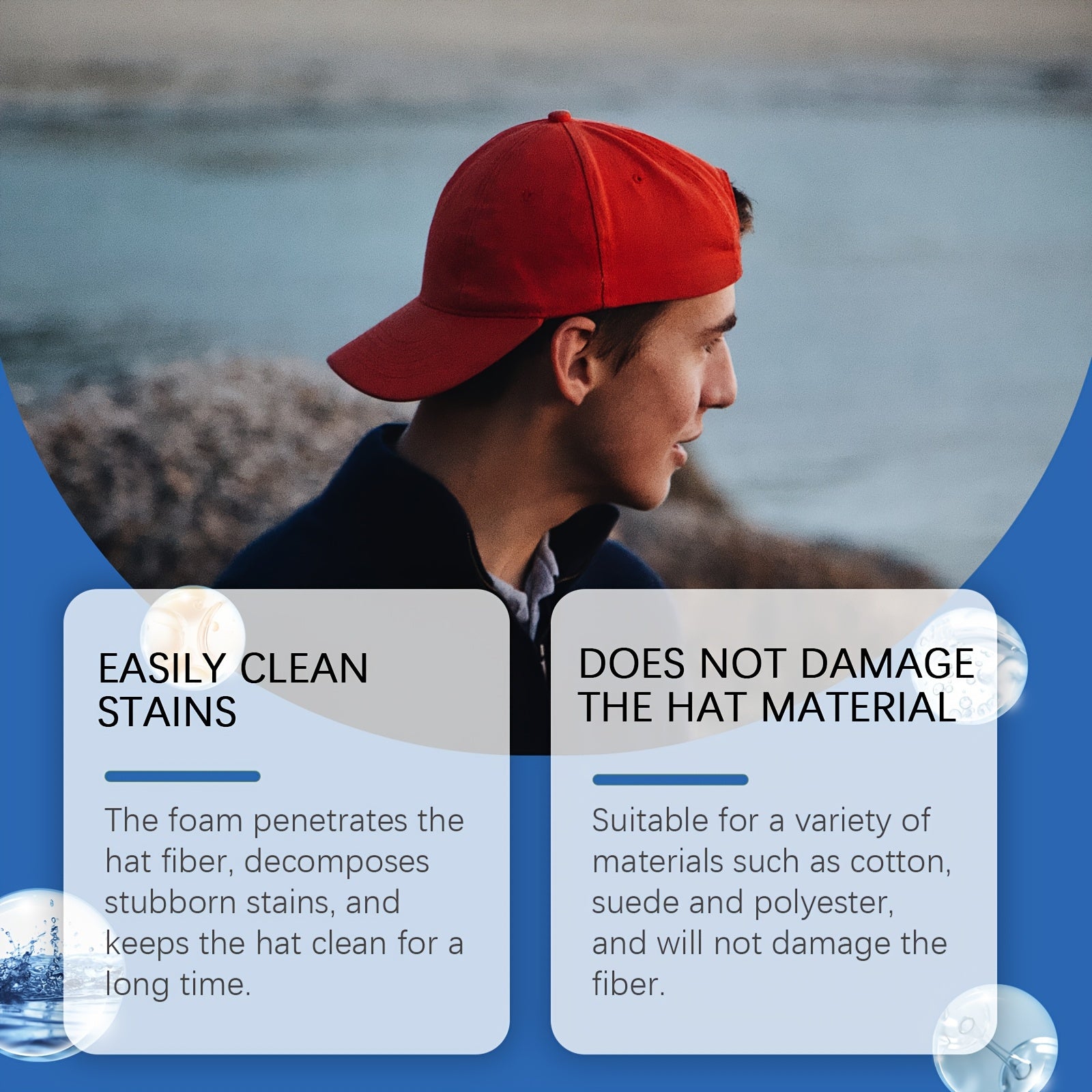 Two Pieces Hat Cleaner Spray Foam Formula No Rinse Odor Eliminator Citric Acid