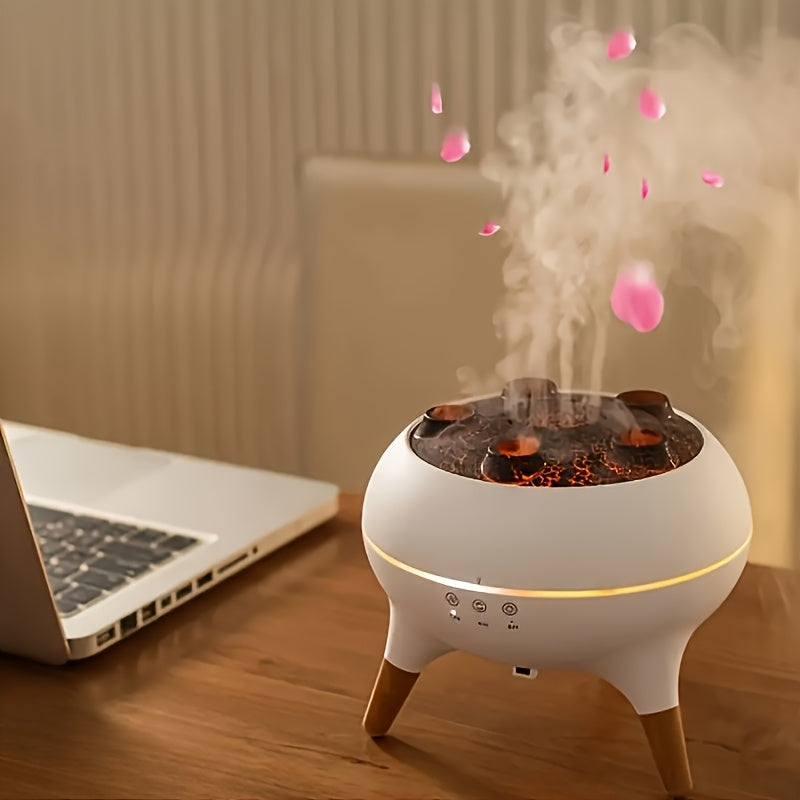 Uy ofisi uchun haqiqiy olov effektli, ko'p rangli dumanli aromaterapiya diffuzori