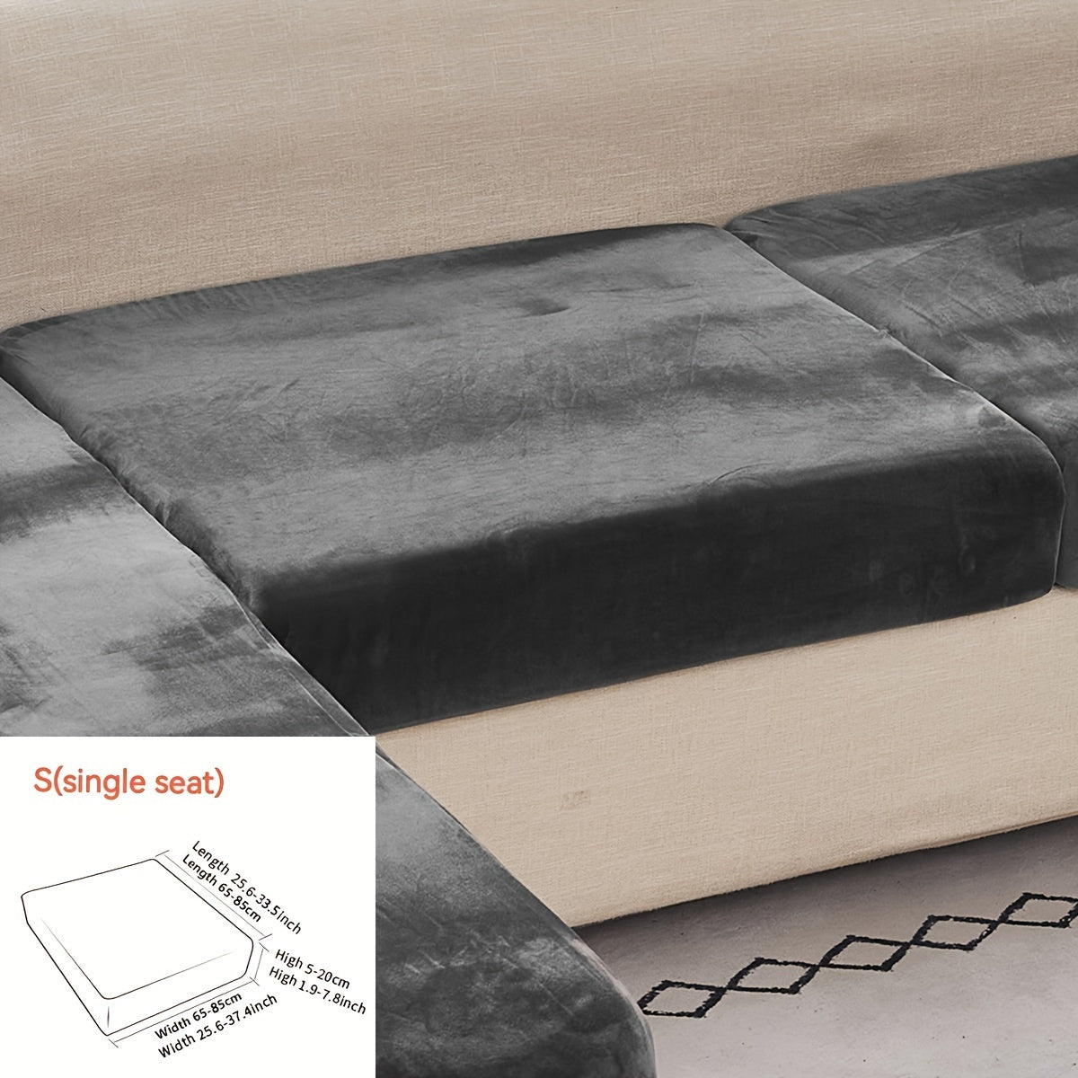 Velvet divan qopqog'i qishda issiqlik, changga chidamli, elastik, to'liq qamrov, sirpanishga qarshi, mushuk chizishiga chidamli