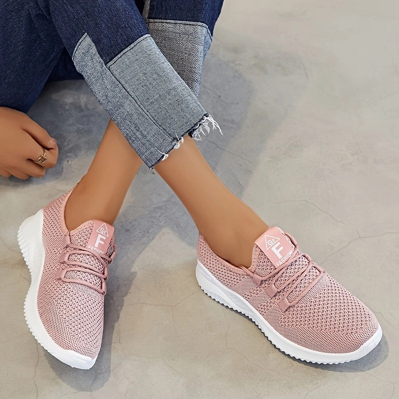 Women Breathable Knit Sneakers Lightweight Non-Slip Comfortable All-Season