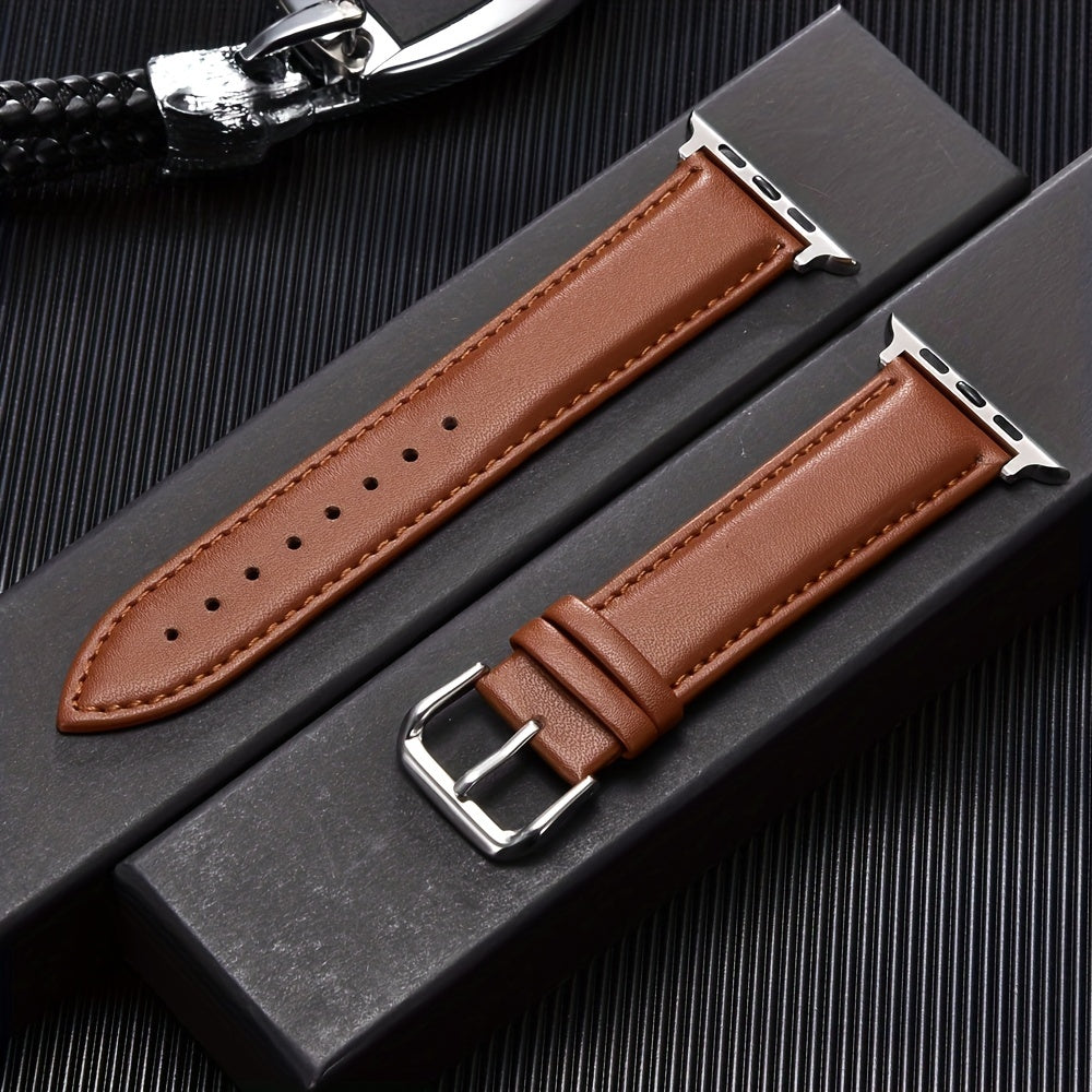 Synthetic Leather Watch Band for Apple Watch Casual Ultra-Soft Adjustable Strap